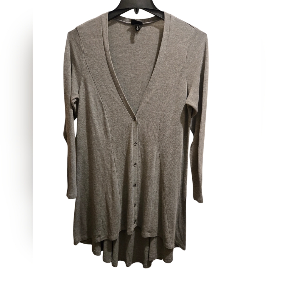 Torrid Gray Button-Up Cardigan w/ Hi-Lo Hem Size 0